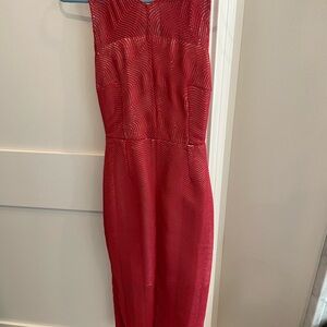 Keepsake Vibrant Red Lace Detail Midi Dress